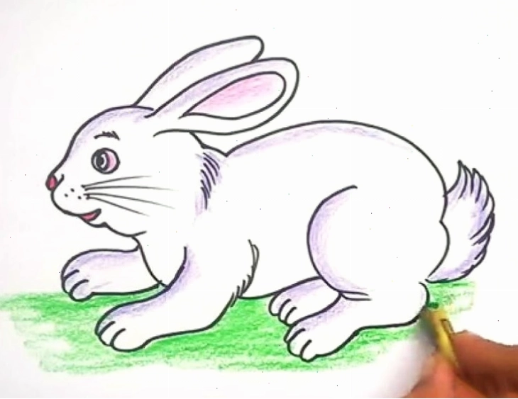 Mẫu 2: Tranh vẽ con thỏ cute, đơn giản