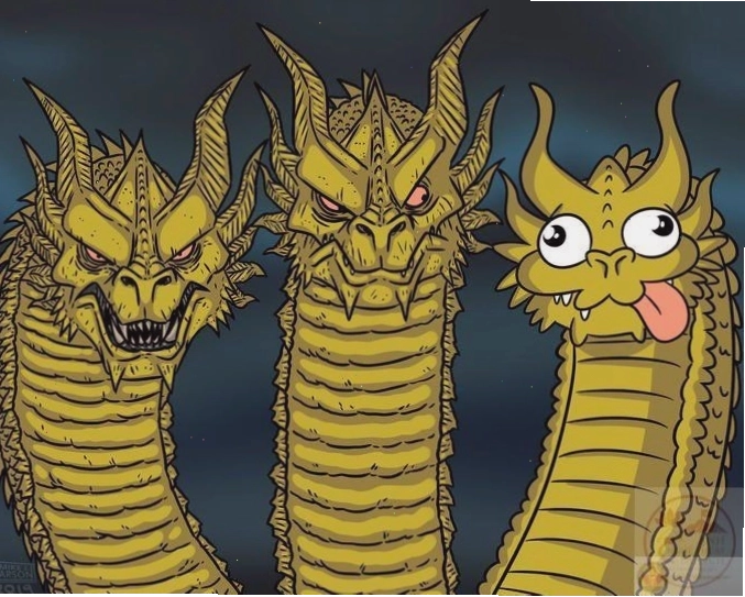 Meme 3 con rồng là lựa chọn phổ biến để thể hiện quan điểm