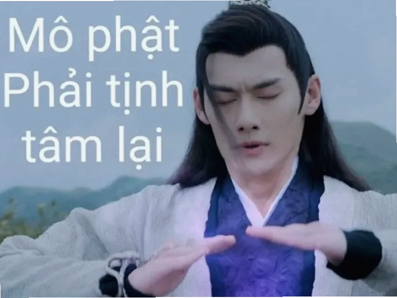 Meme tịnh tâm với hình ảnh con người suy tư