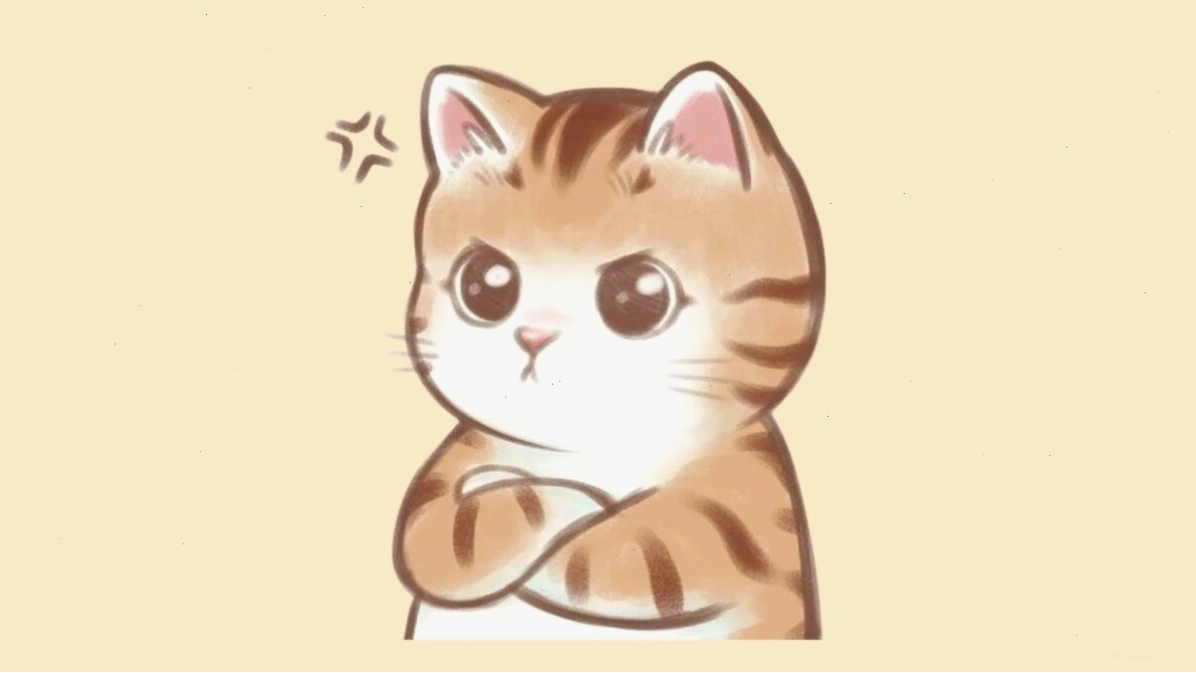 Mèo chibi dễ thương đang nằm dài thư giãn