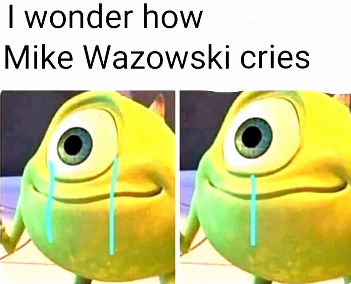 Mike Wazowski meme với biểu cảm ngỡ ngàng