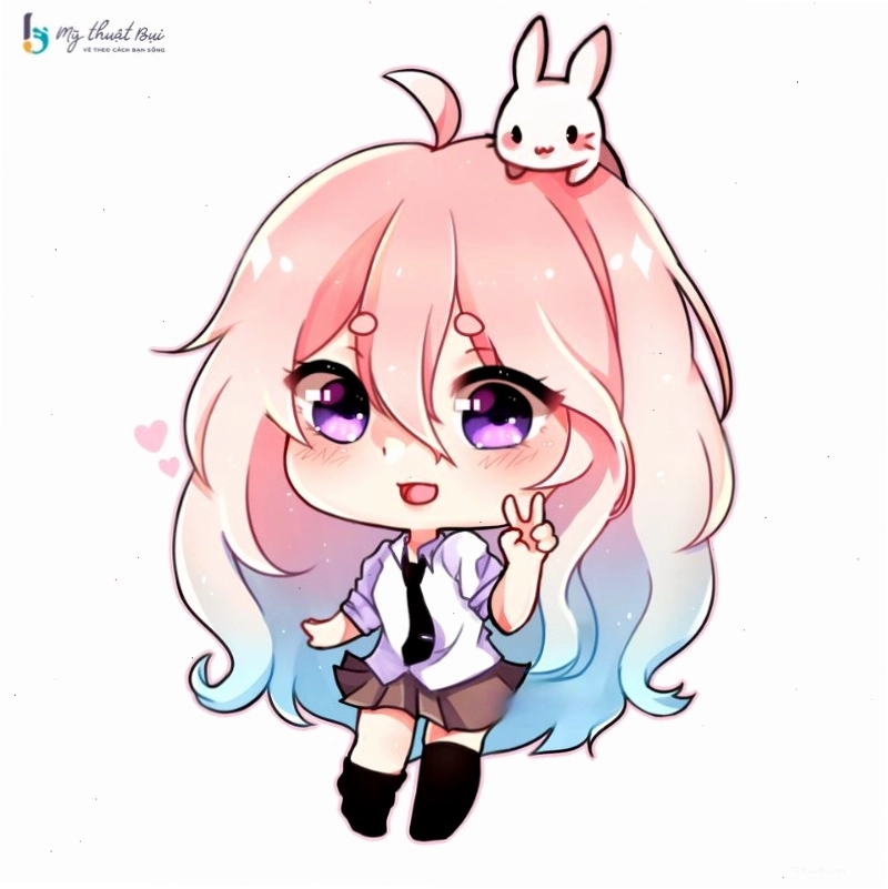 Minh họa dáng người anime nữ theo phong cách chibi