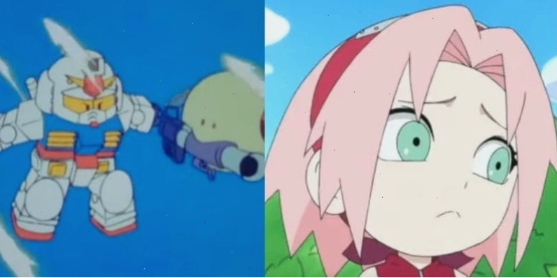 Minh họa phong cách Super Deformed (SD) trong các tác phẩm như Gundam và Naruto