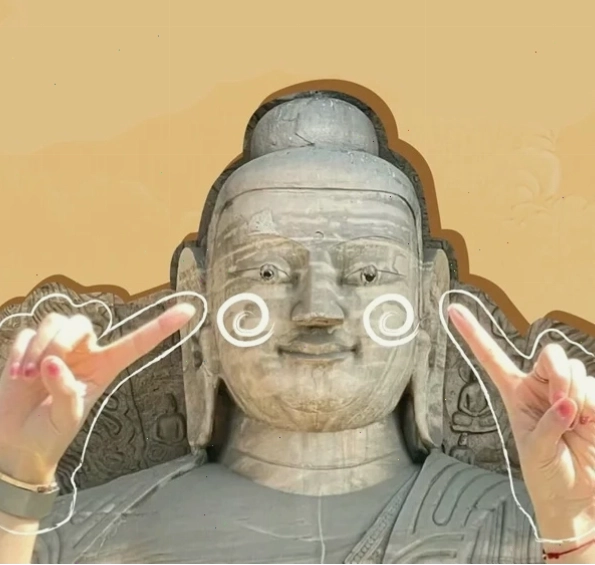 Mô Phật meme (2) với biểu cảm suy tư