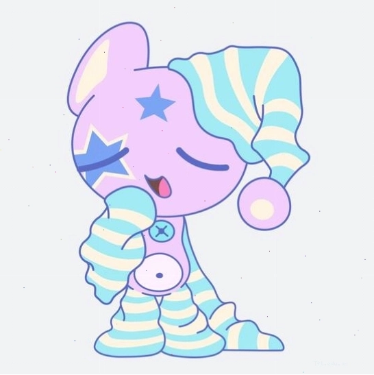 Nhân vật Chibi Anime buồn ngủ mặc đồ ngủ màu xanh lá cây
