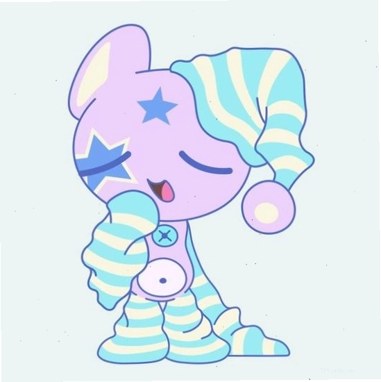 Nhân vật chibi anime buồn ngủ với phong cách hoạt hình