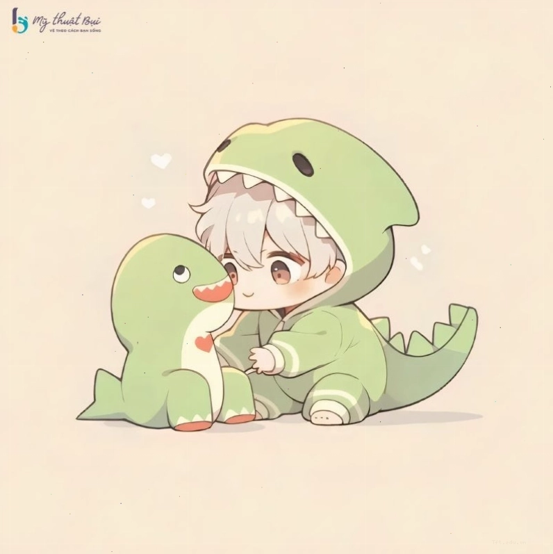 Nhân vật chibi nam với nét vẽ đơn giản và đáng yêu