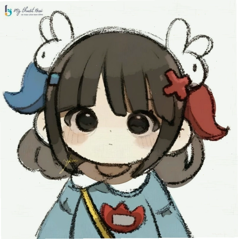 Nhân vật chibi nữ đang đọc sách