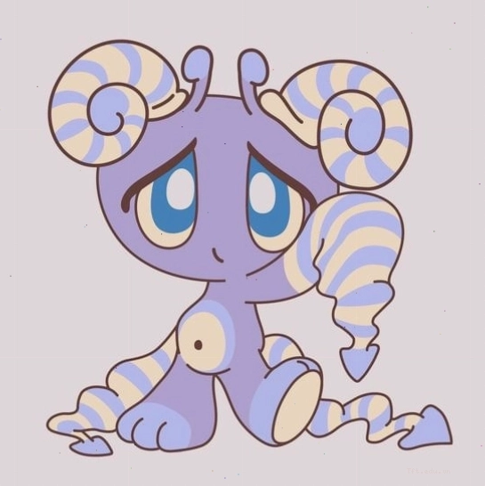 Nhân vật chibi ốc sên buồn trong phong cách anime