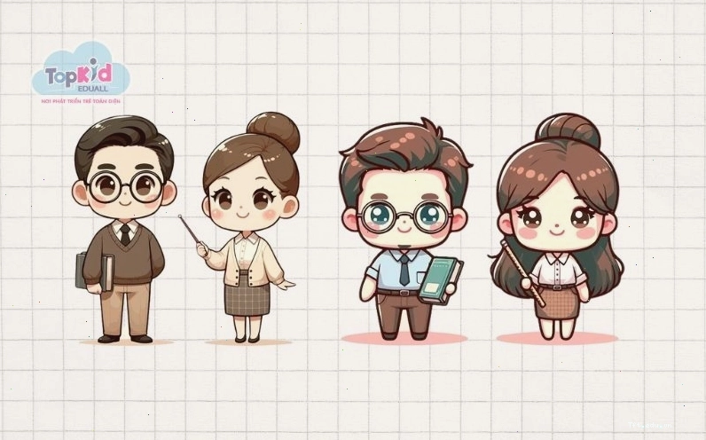 Nhân vật Chibi với đôi mắt to tròn và thân hình nhỏ nhắn