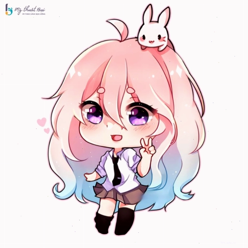 Nhân vật chibi với trang phục mùa hè đáng yêu