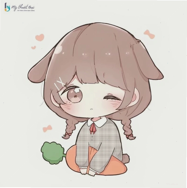 Nhân vật chibi với trang phục truyền thống Nhật Bản