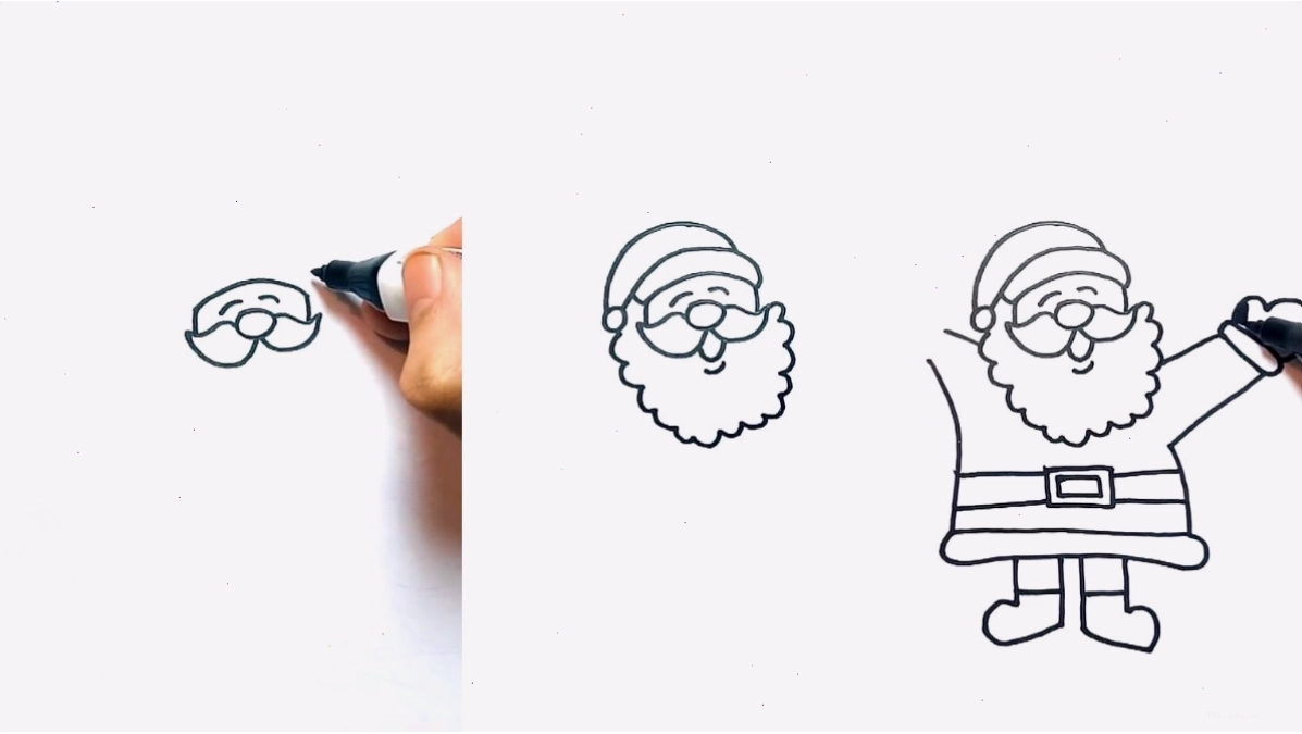 Ông già Noel chibi cầm biển báo