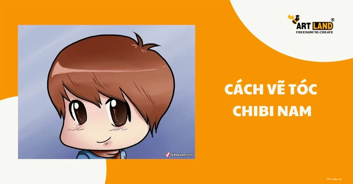 Phác thảo các mảng tóc lớn cho nhân vật chibi nam