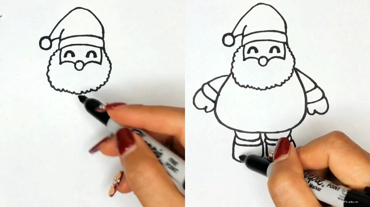 Phác thảo hình dáng cơ bản của ông già Noel chibi