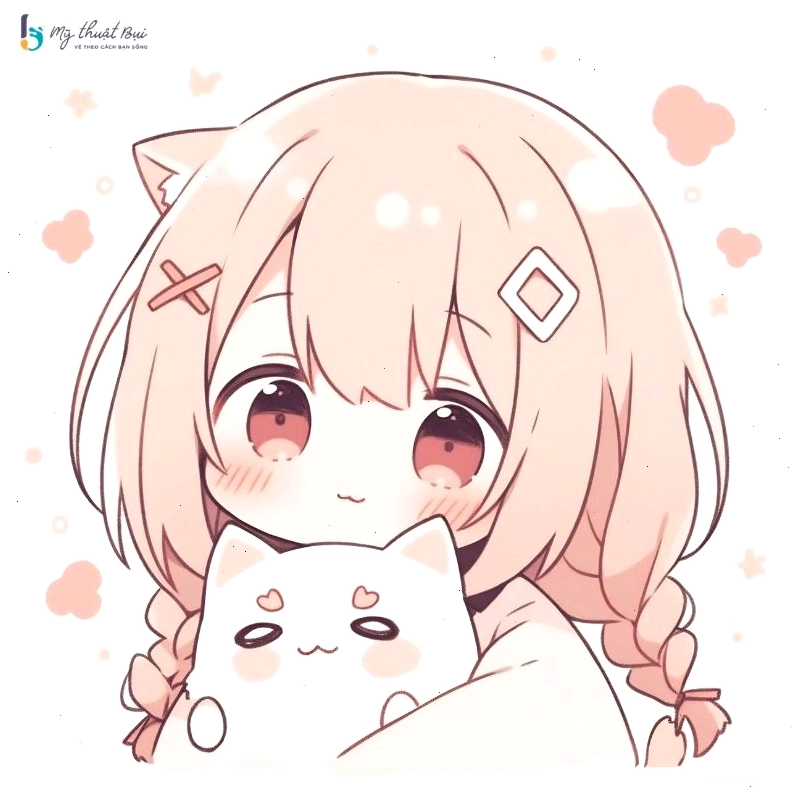 Phác thảo hình dạng đầu tròn và đường tham chiếu cho khuôn mặt chibi