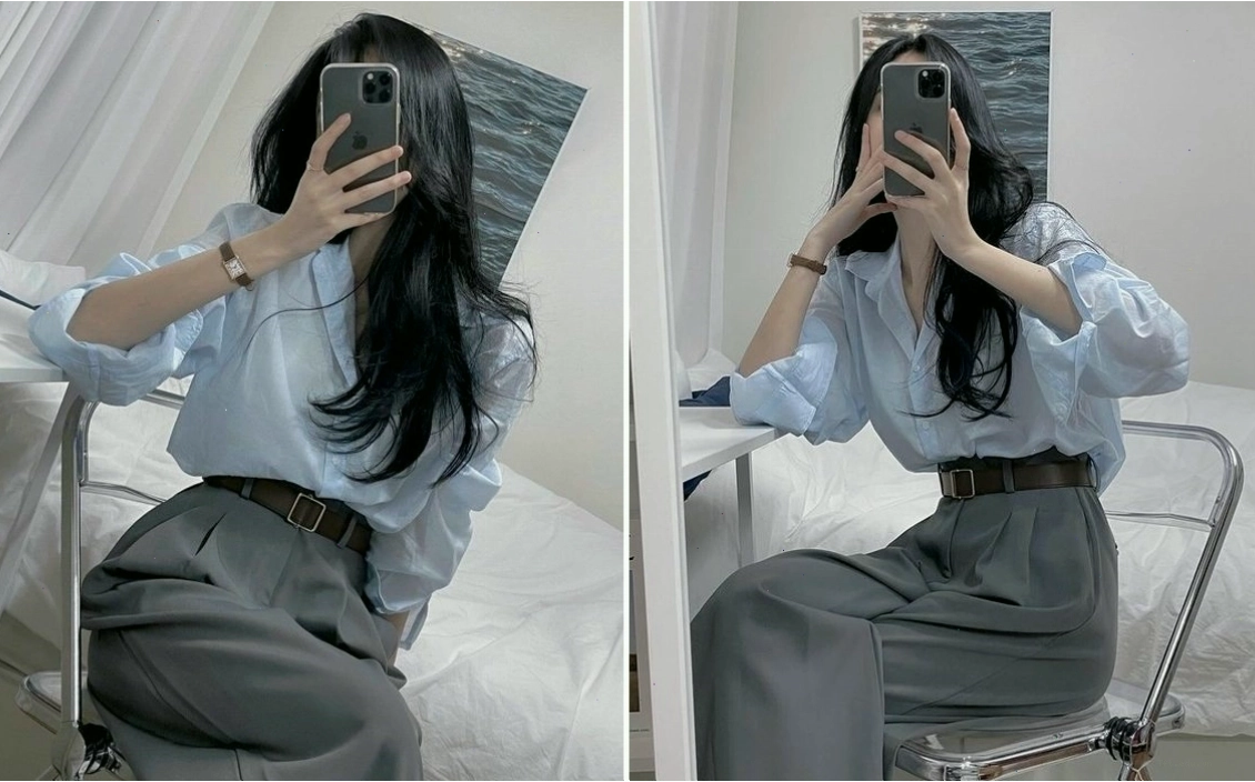 Phong cách chụp ảnh trước gương che mặt tạo sự bí ẩn và quyến rũ