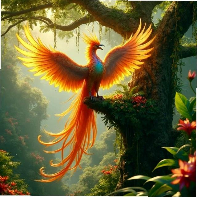 Phượng hoàng vàng lộng lẫy được tạo ra bởi AI