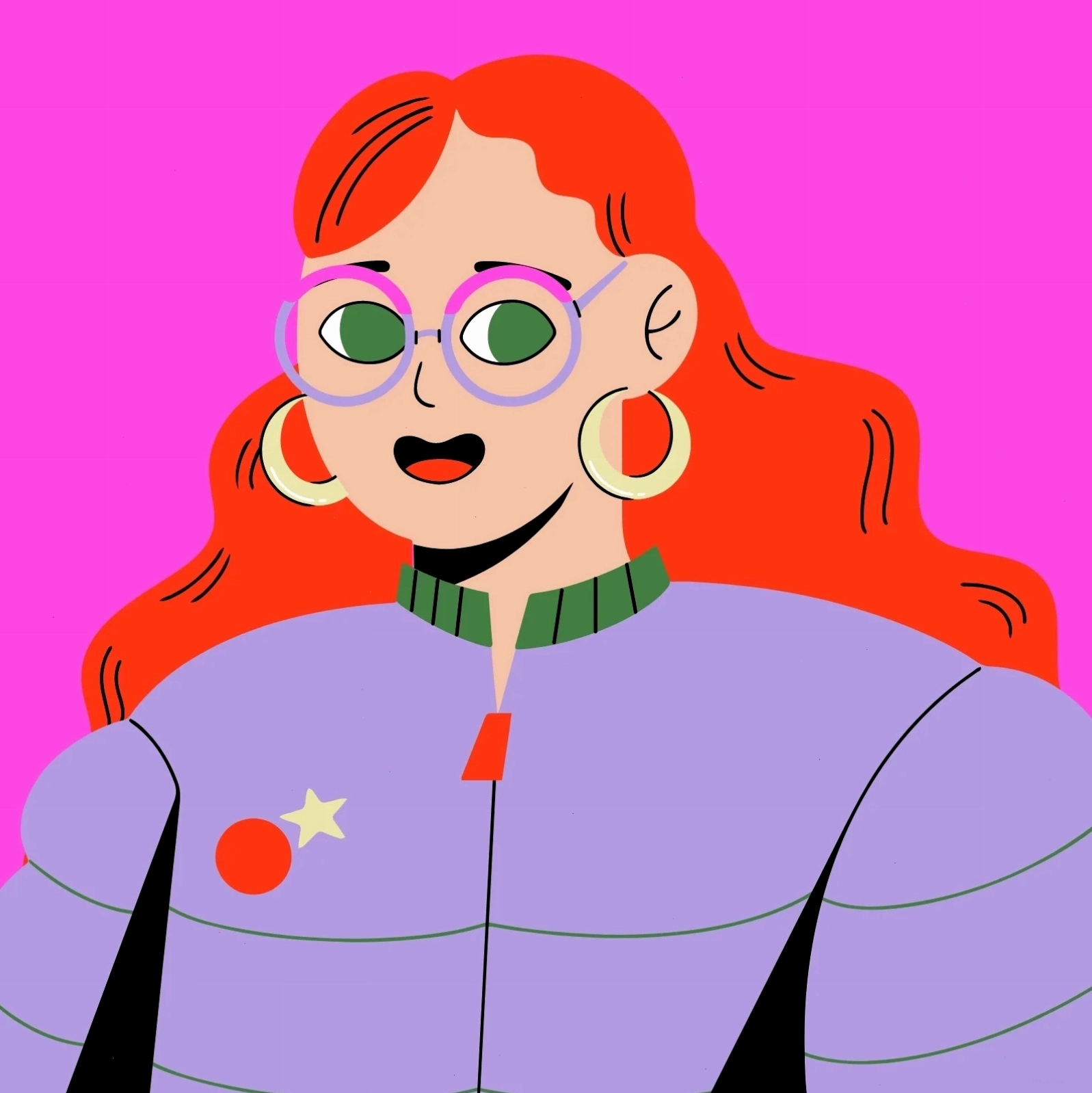 Pink Lilac Bright Orange Minimal Lined Avatar