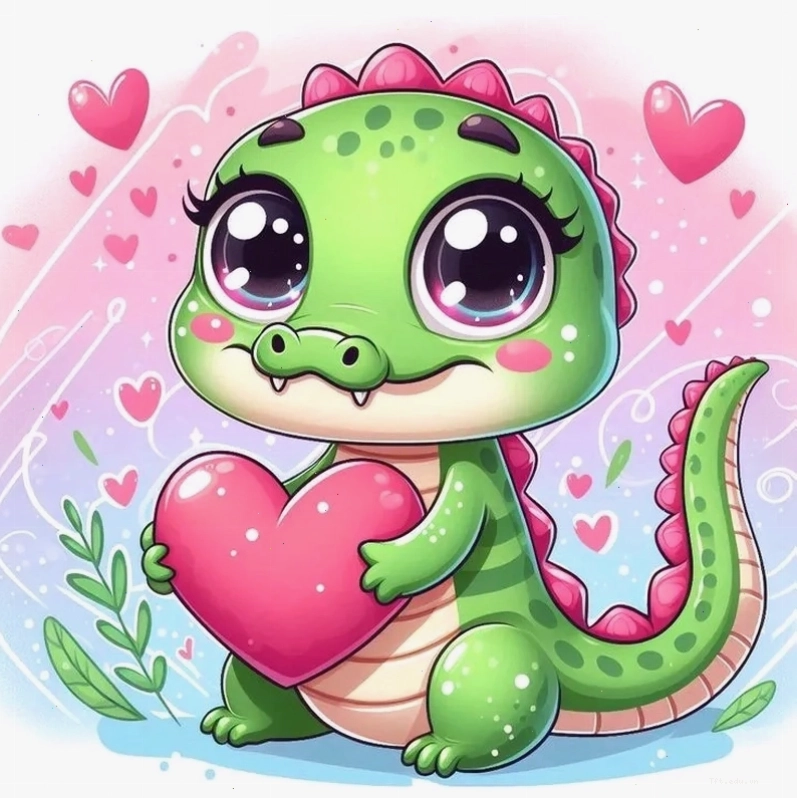 Rồng chibi dễ thương với đôi mắt to tròn
