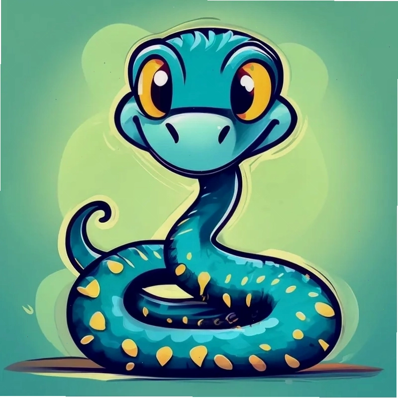 Snake rắn chibi cute phối hợp phong cách Á Âu hài hòa
