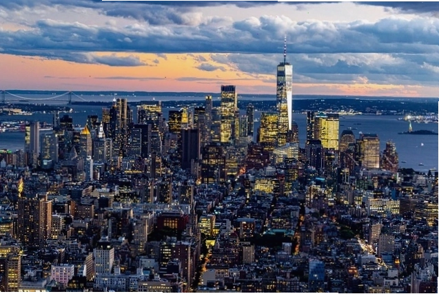 Thành phố New York về đêm rực rỡ ánh đèn