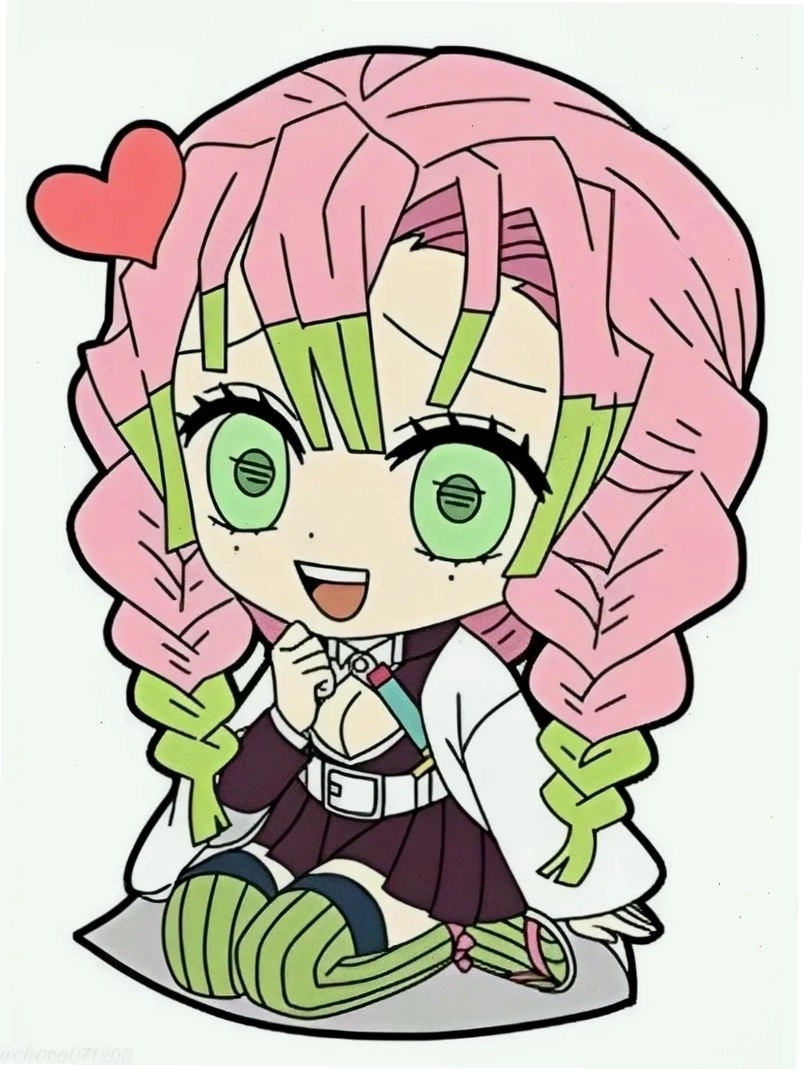Thưởng thức hình ảnh đáng yêu của Mitsuri chibi cute với đôi má ửng hồng