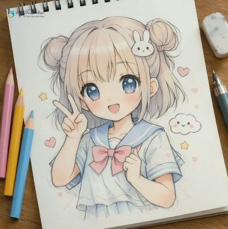 Tranh vẽ anime nữ