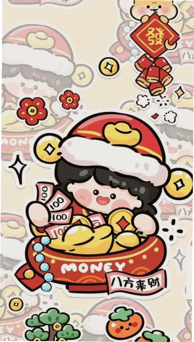Trẻ em Chibi vui chơi ngày Tết