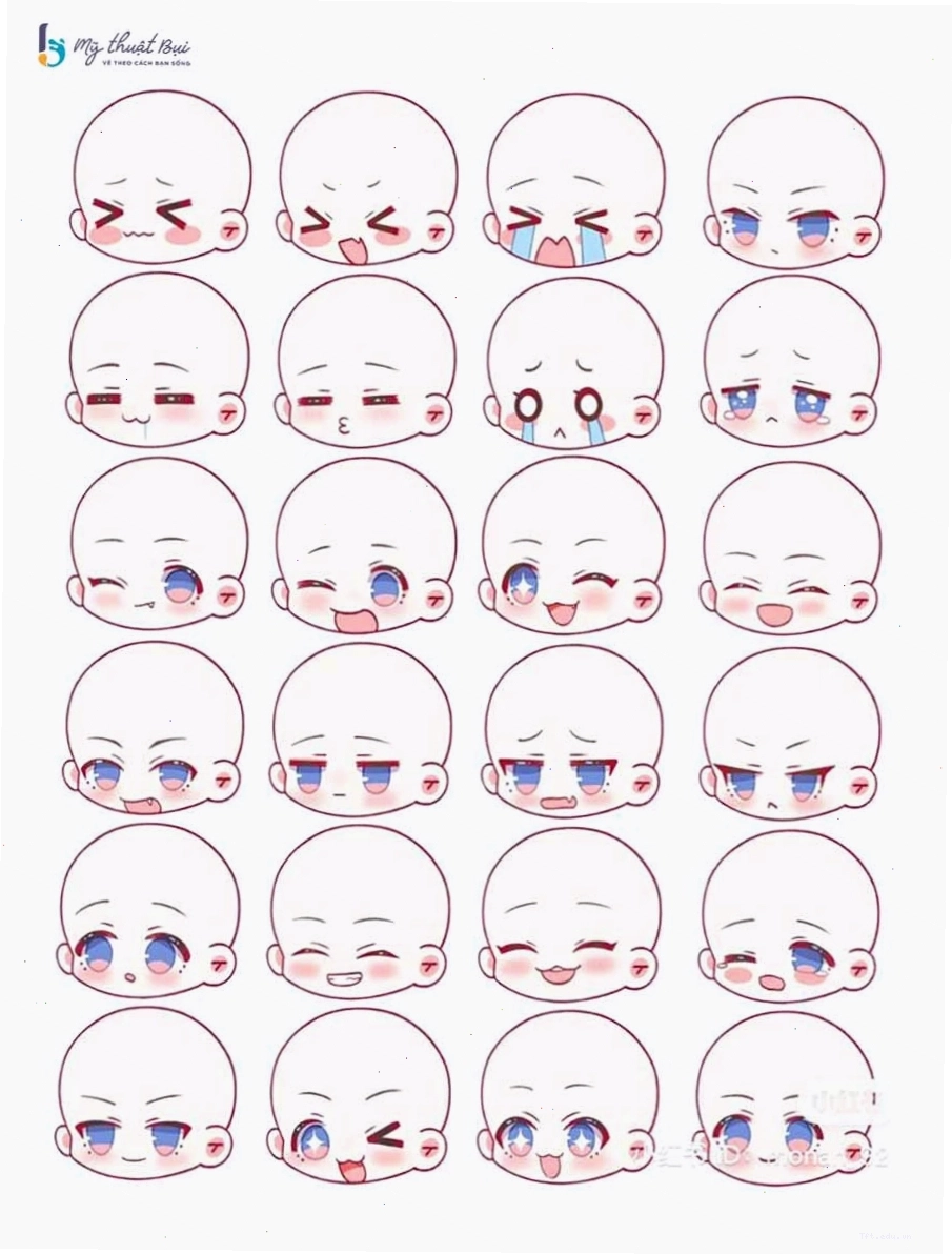 Vẽ mắt chibi nam biểu cảm