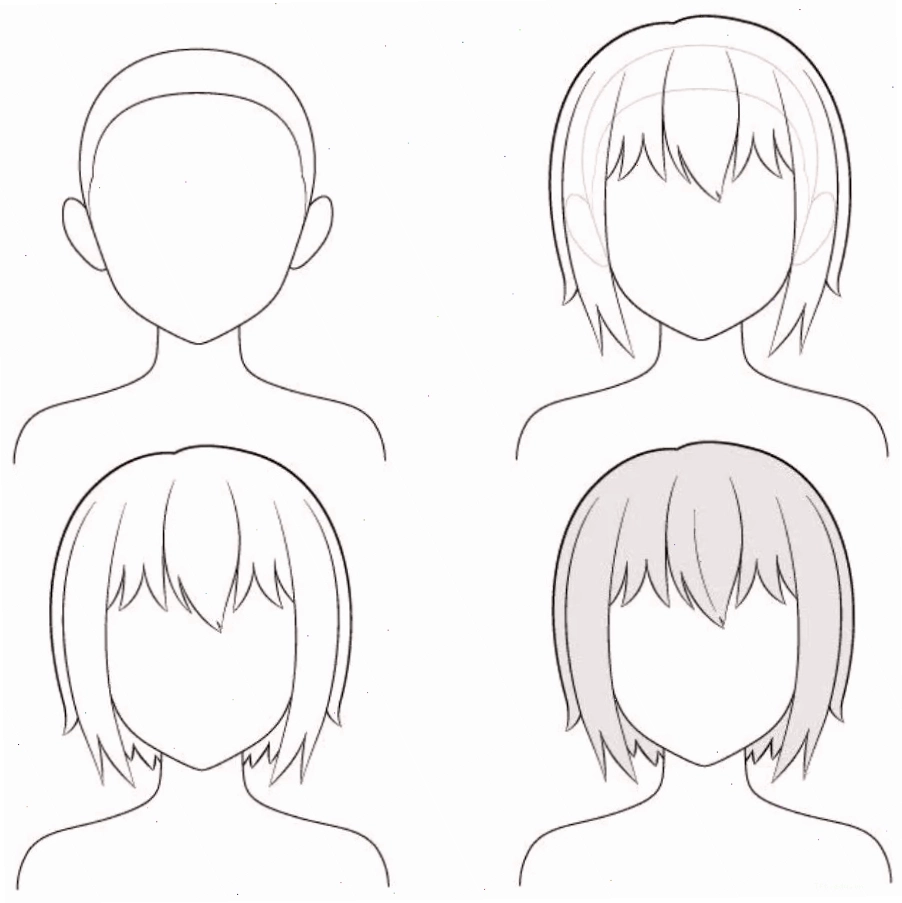 Vẽ tóc anime nữ ngắn với những đường nét cá tính