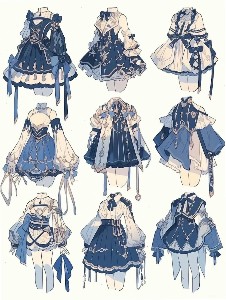 Vẽ váy anime đẹp với phong cách dạ hội lộng lẫy