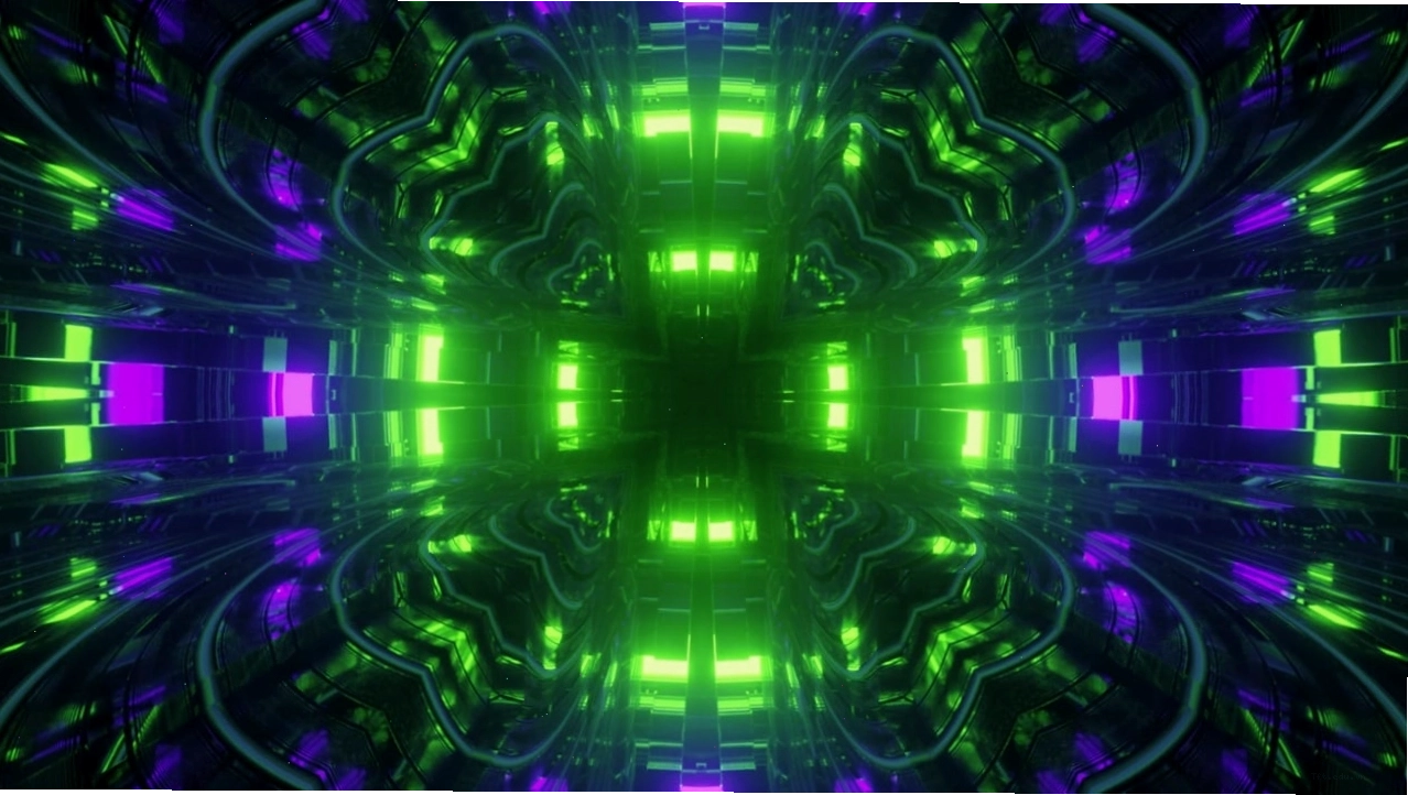Vòng lặp ánh sáng neon trong đường hầm, ý tưởng cho wallpaper 4k